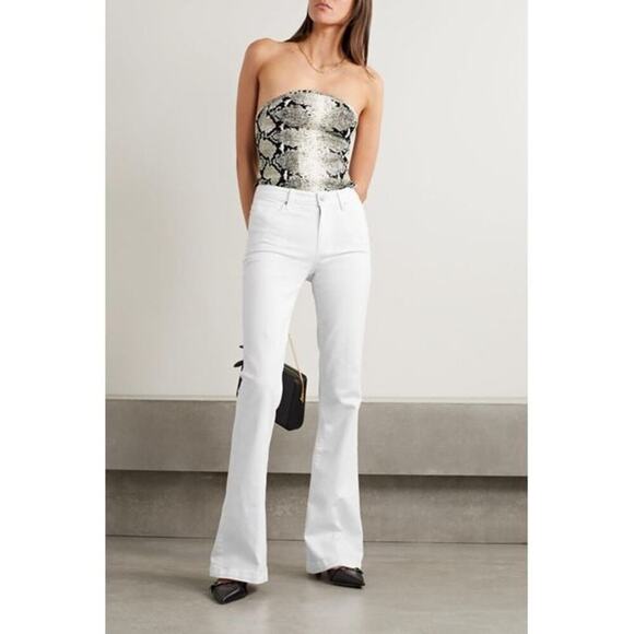 PAIGE White Genevieve High-rise Flared Jeans Women's Size 26 NWT - Picture 1 of 12